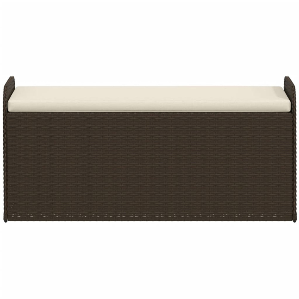 Produktbild för Förvaringsbänk med dyna brun 115x51x52 cm konstrotting