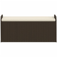 Produktbild för Förvaringsbänk med dyna brun 115x51x52 cm konstrotting