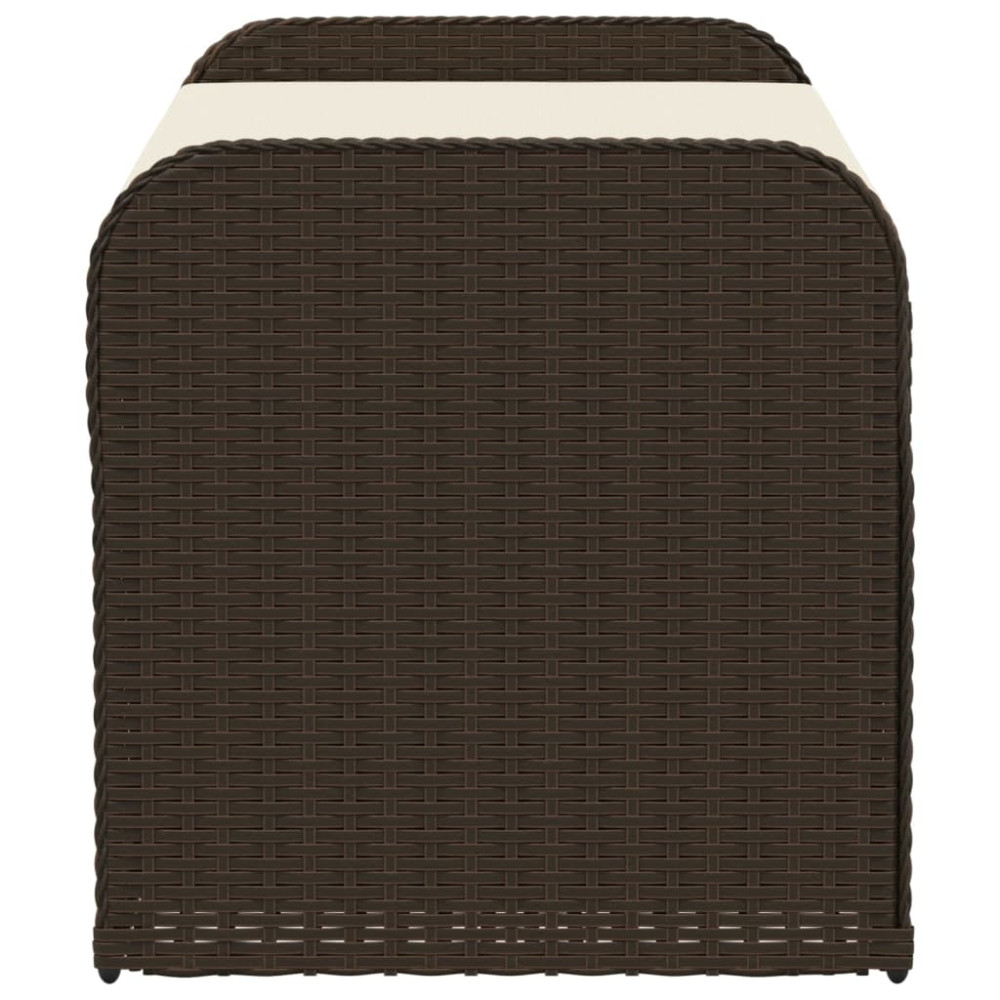 Produktbild för Förvaringsbänk med dyna brun 115x51x52 cm konstrotting