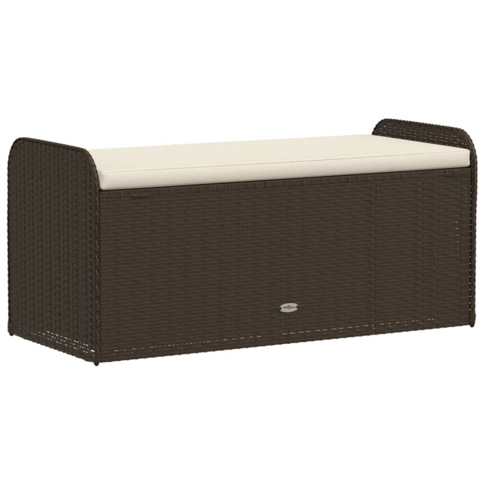 Produktbild för Förvaringsbänk med dyna brun 115x51x52 cm konstrotting