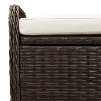 Produktbild för Förvaringsbänk med dyna brun 115x51x52 cm konstrotting