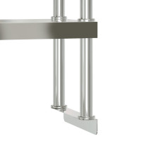 Miniatyr av produktbild för Arbetsbord med överhylla 110x55x150 cm rostfritt stål
