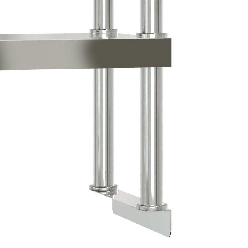 Produktbild för Arbetsbord med överhylla 110x55x150 cm rostfritt stål
