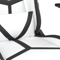 Miniatyr av produktbild för Gamingstol med massage vit och svart konstläder