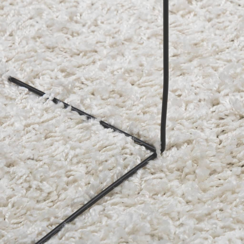 Produktbild för Matta långluggad modern gräddvit Ø 160 cm