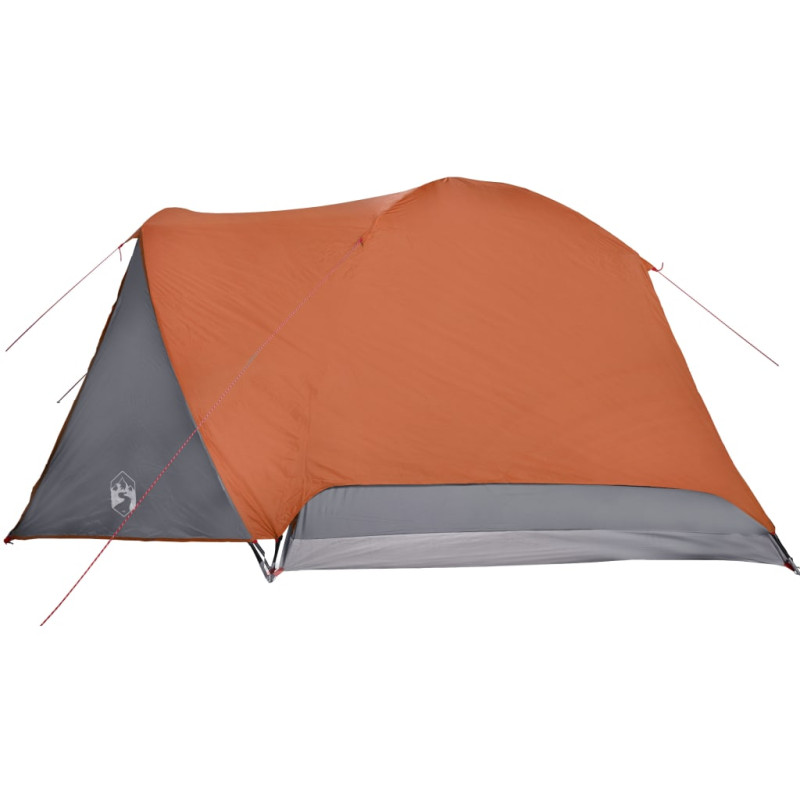 Produktbild för Campingtält 4 personer grå och orange vattentätt