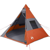 Miniatyr av produktbild för Campingtält 7 personer grå och orange vattentätt