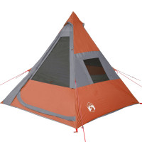 Miniatyr av produktbild för Campingtält 7 personer grå och orange vattentätt