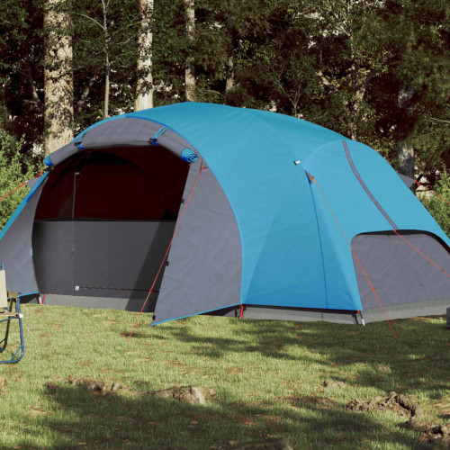 vidaXL Campingtält 8 personer blå 360x430x195 cm 190T taft