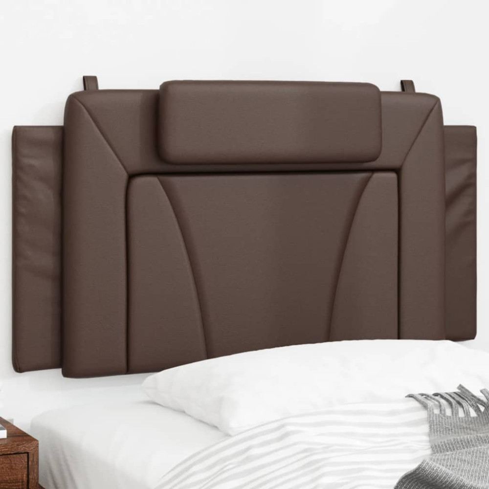 Produktbild för Headboard Cushion "Viana" Brown 100 cm Faux Leather