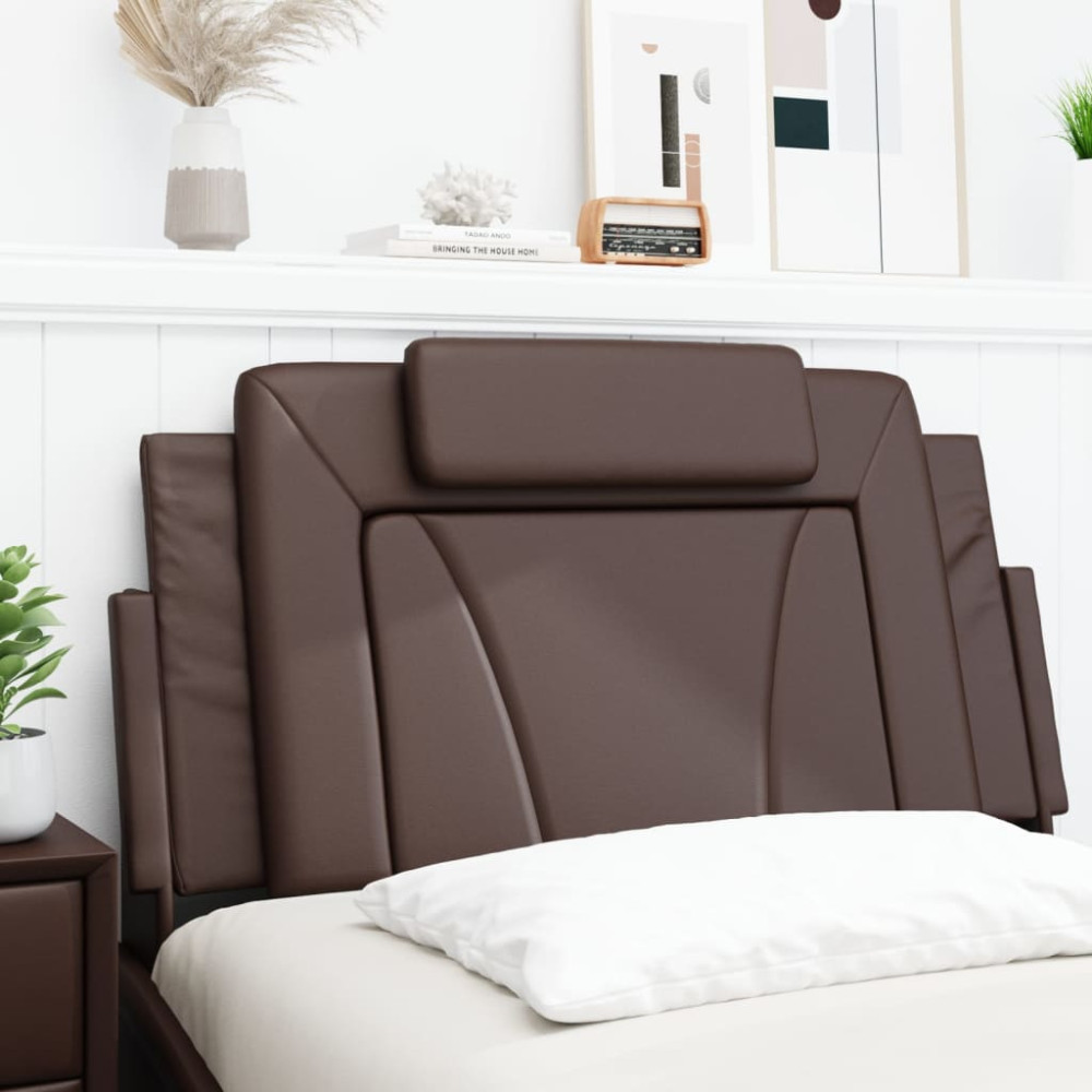Produktbild för Headboard Cushion "Viana" Brown 100 cm Faux Leather