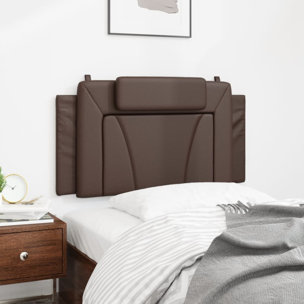 Produktbild för Headboard Cushion "Viana" Brown 100 cm Faux Leather