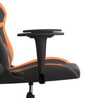 Produktbild för Gamingstol med massage svart och orange konstläder