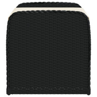 Produktbild för Förvaringsbänk med dyna svart 80x51x52 cm konstrotting