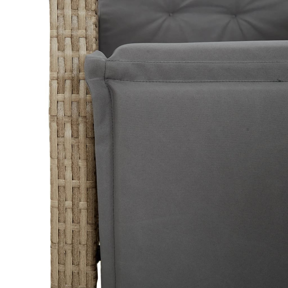 Produktbild för Bistrogrupp med dynor 3 delar beige konstrotting