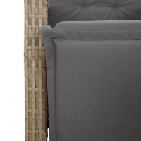 Produktbild för Matgrupp för trädgården med dynor 5 delar beige konstrotting