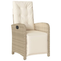 Produktbild för Matgrupp för trädgården med dynor 5 delar beige konstrotting
