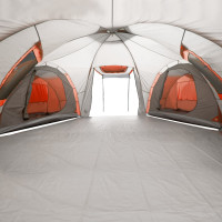 Miniatyr av produktbild för Campingtält 12 personer grå och orange vattentätt