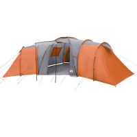 Miniatyr av produktbild för Campingtält 12 personer grå och orange vattentätt