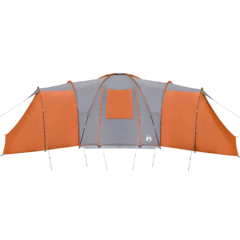 Produktbild för Campingtält 12 personer grå och orange vattentätt