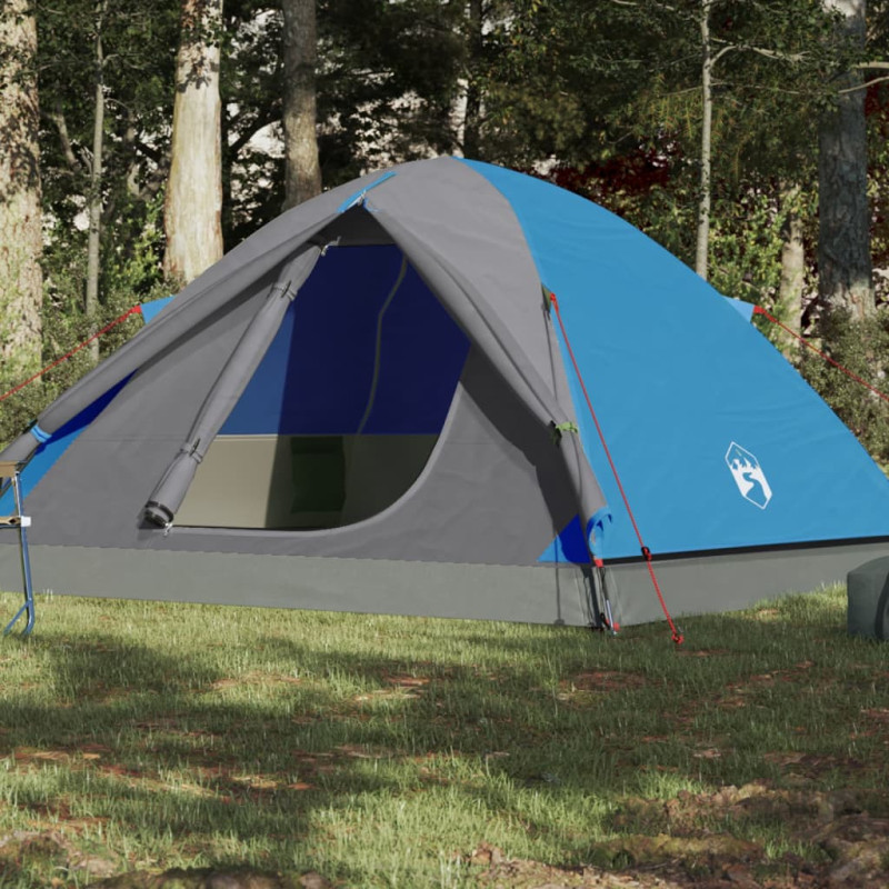 Produktbild för Campingtält 6 personer blå vattentätt