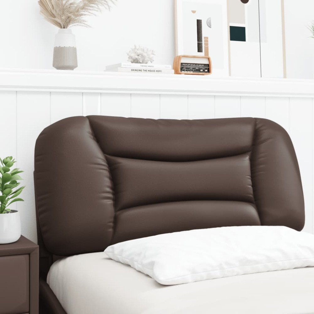 Produktbild för Headboard Cushion "Hvar" Brown 80 cm Faux Leather
