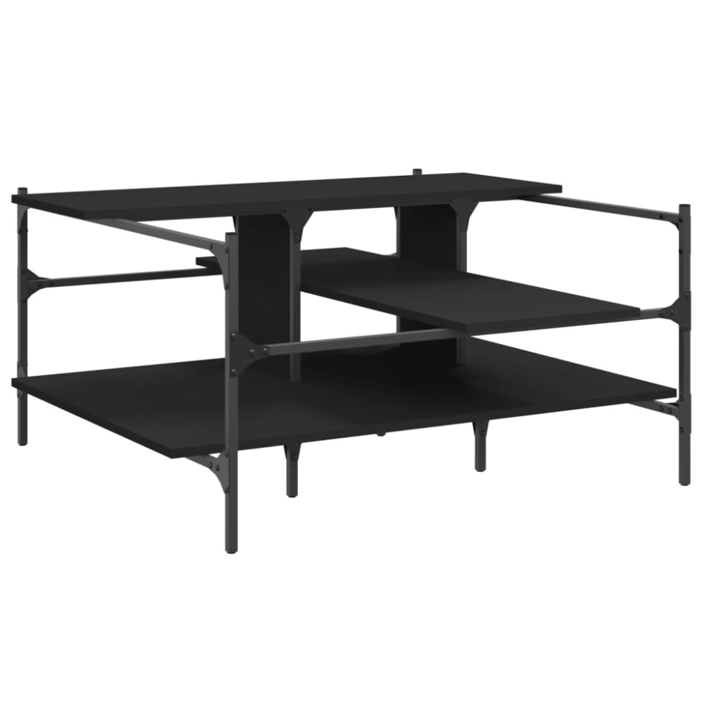 Produktbild för Soffbord svart 100x100x48,5 cm konstruerat trä