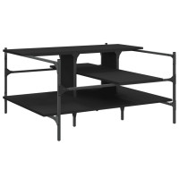 Produktbild för Soffbord svart 100x100x48,5 cm konstruerat trä
