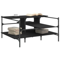 Produktbild för Soffbord svart 100x100x48,5 cm konstruerat trä