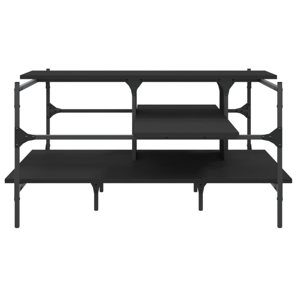 Produktbild för Soffbord svart 100x100x48,5 cm konstruerat trä