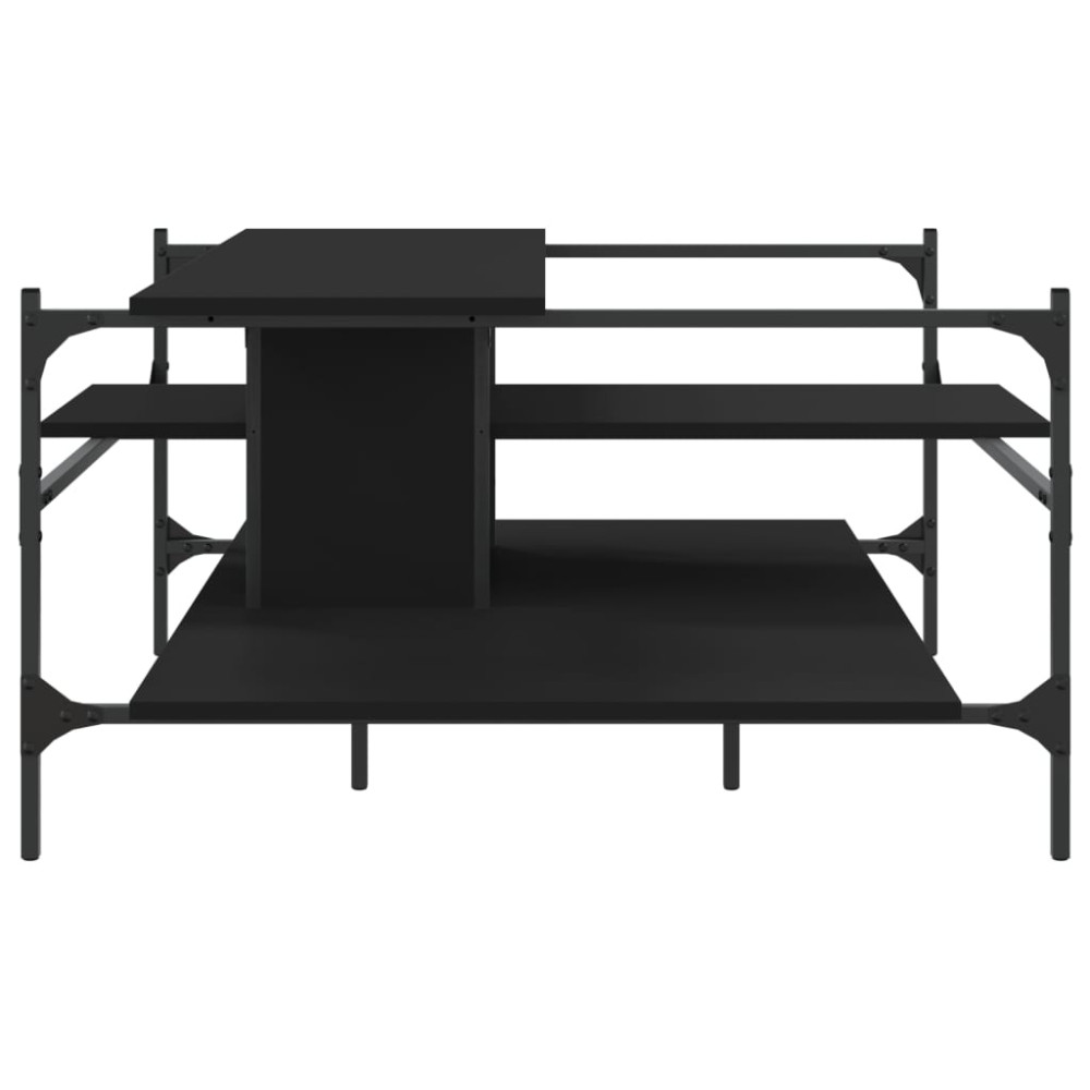 Produktbild för Soffbord svart 100x100x48,5 cm konstruerat trä