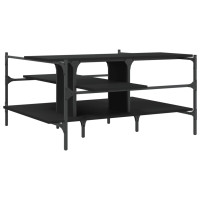 Produktbild för Soffbord svart 100x100x48,5 cm konstruerat trä