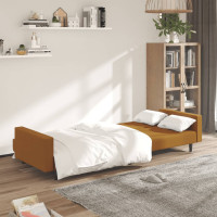 Produktbild för Bäddsoffa 2-sits brun sammet