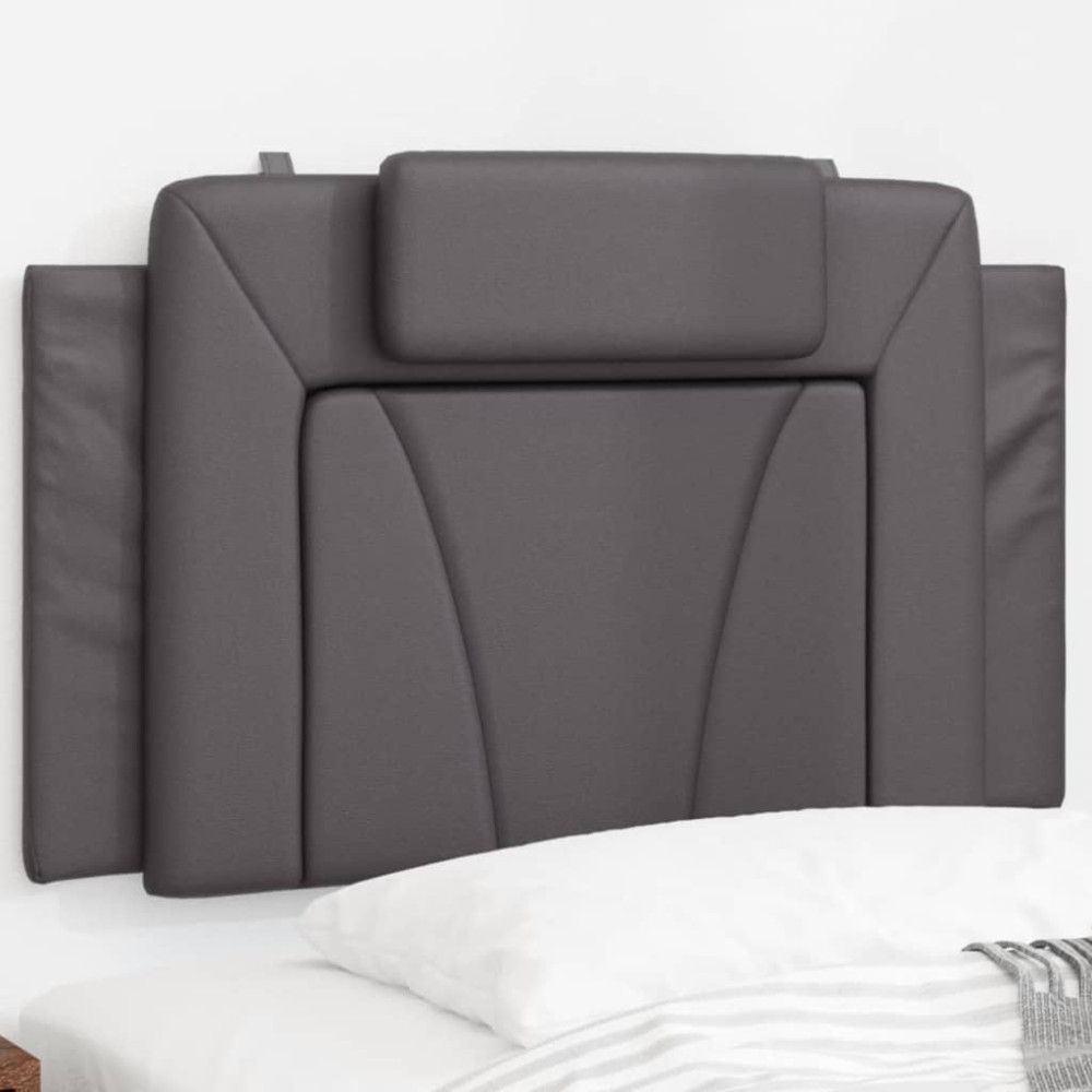 Produktbild för Headboard Cushion "Viana" Grey 80 cm Faux Leather