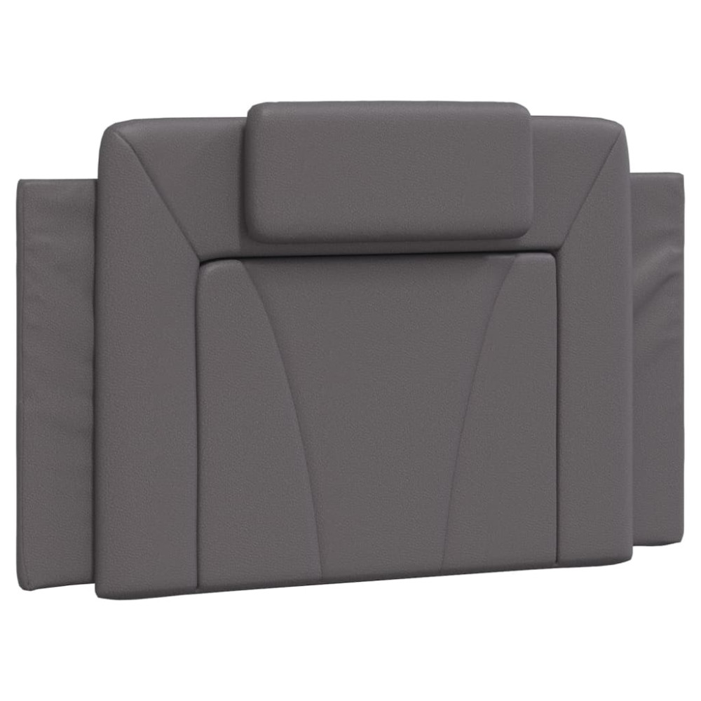 Produktbild för Headboard Cushion "Viana" Grey 80 cm Faux Leather