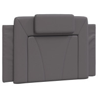 Produktbild för Headboard Cushion "Viana" Grey 80 cm Faux Leather