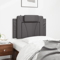 Produktbild för Headboard Cushion "Viana" Grey 80 cm Faux Leather