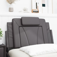 Produktbild för Headboard Cushion "Viana" Grey 80 cm Faux Leather