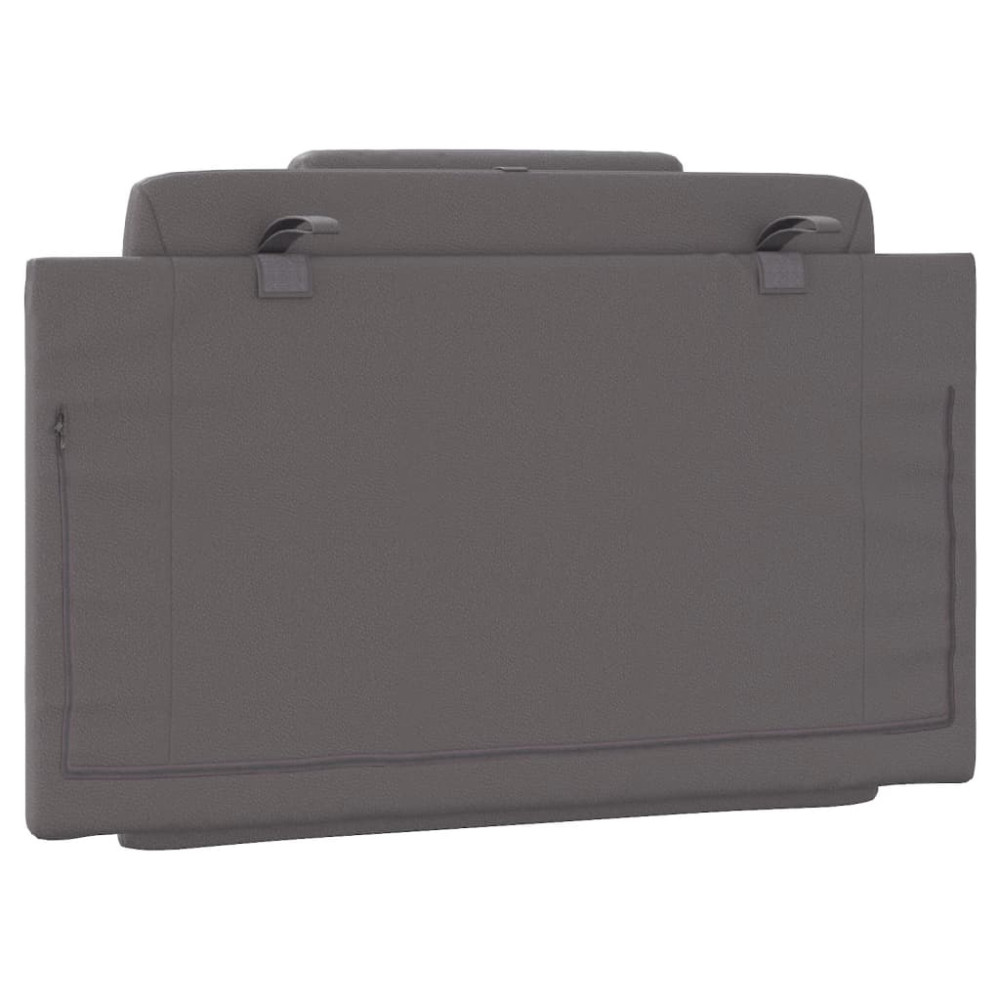 Produktbild för Headboard Cushion "Viana" Grey 80 cm Faux Leather
