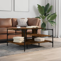 Produktbild för Soffbord rökfärgad ek 100x100x48,5 cm konstruerat trä