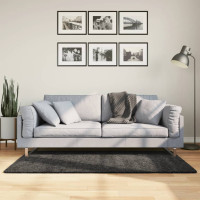 Produktbild för Ryamatta PAMPLONA lång lugg modern antracit 80x150 cm