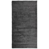 Produktbild för Ryamatta PAMPLONA lång lugg modern antracit 80x150 cm