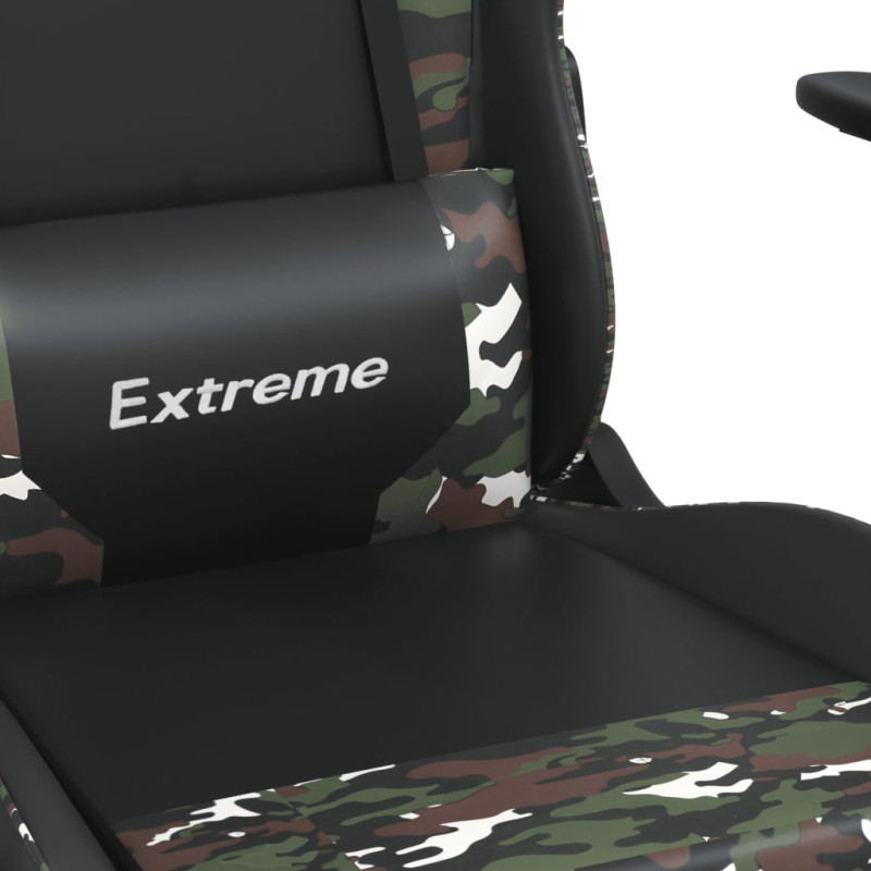 Produktbild för Gamingstol med massage svart och kamouflage konstläder