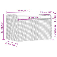 Produktbild för Förvaringsbänk med dyna grå 80x51x52 cm konstrotting