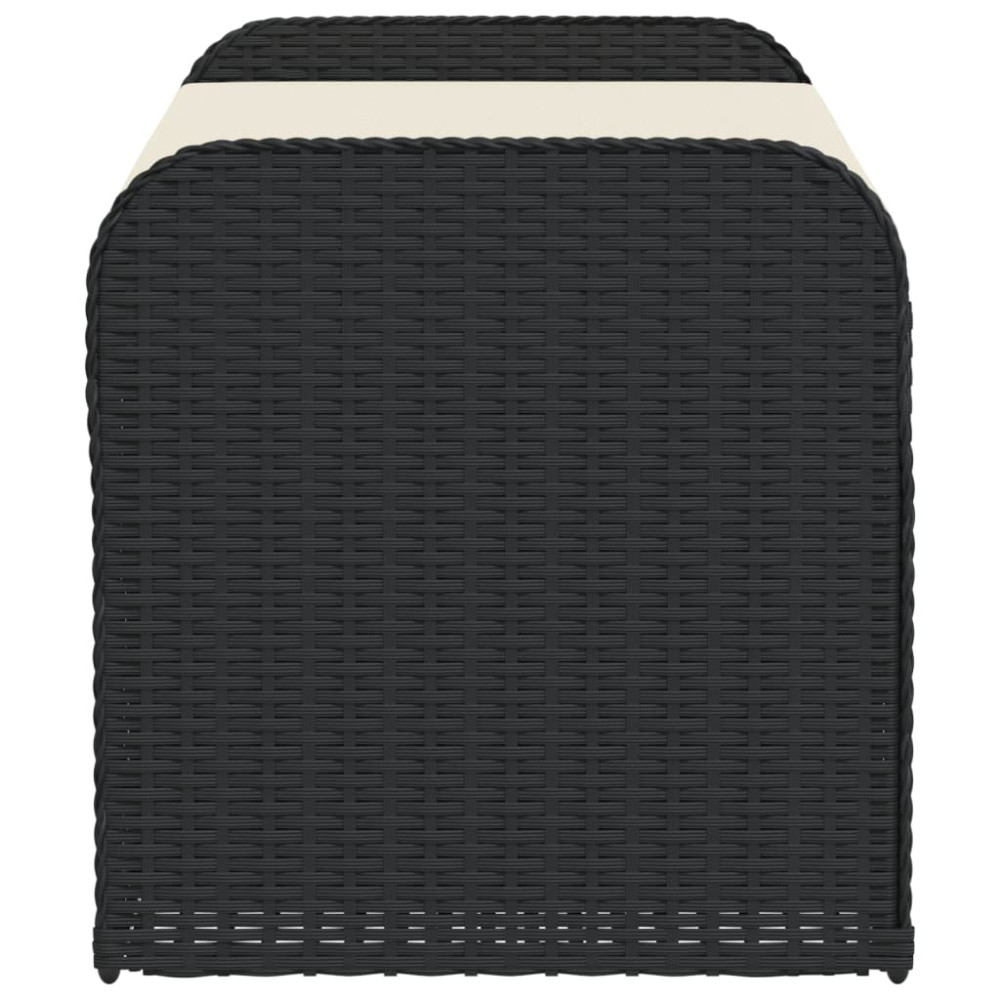 Produktbild för Förvaringsbänk med dyna svart 115x51x52 cm konstrotting