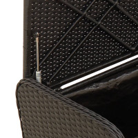 Produktbild för Förvaringsbänk med dyna svart 115x51x52 cm konstrotting