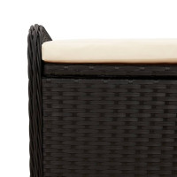 Produktbild för Förvaringsbänk med dyna svart 115x51x52 cm konstrotting