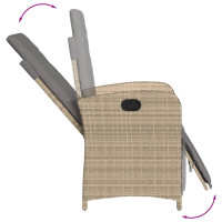 Produktbild för Bistrogrupp med dynor 3 delar beige konstrotting