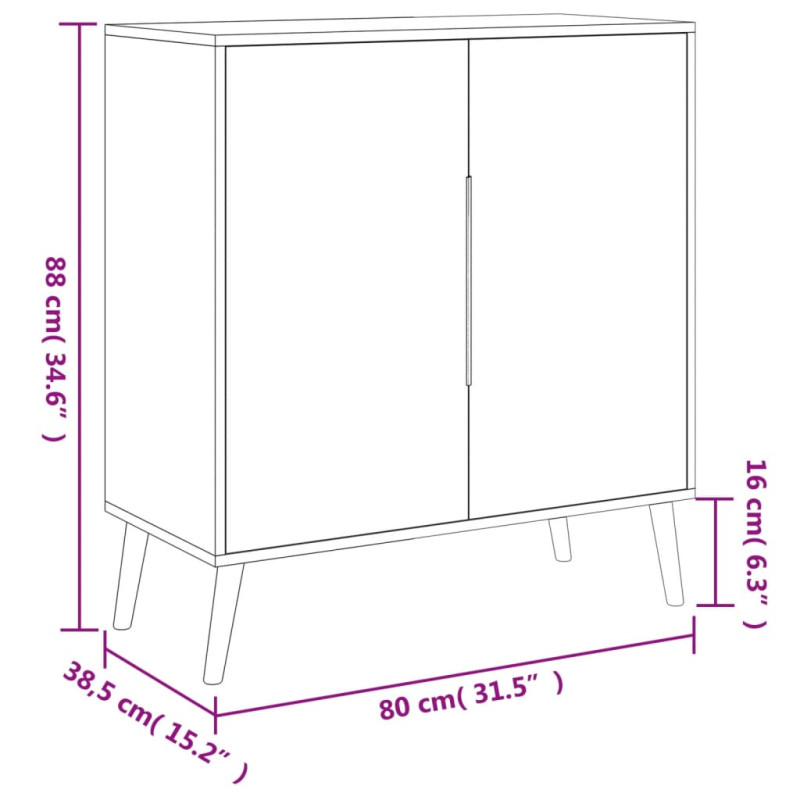Produktbild för Finori Sideboard Lusk 01A sonoma-ek 80x38,5x88 cm