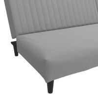 Produktbild för Bäddsoffa 2-sits ljusgrå sammet
